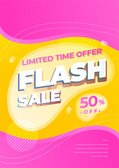 Vector flash sale poster background