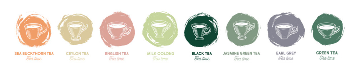 Tea Cup, hand drawn, drawing isolated on white