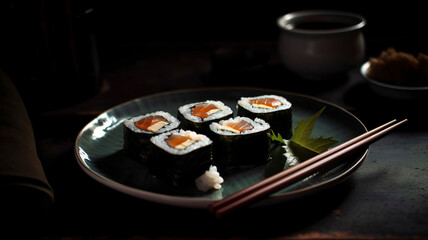 Taste the Best of Japan: Sushi with Wasabi and Soy Sauce