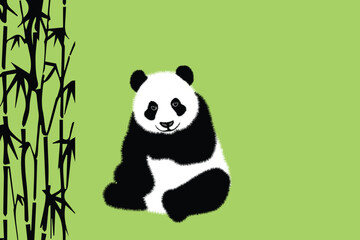 cute panda set Vector illustration isolated on colorful Set of cute big pandas in different poses. flat vector illustration design