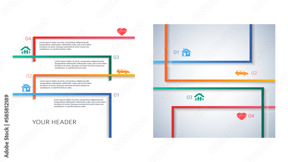 Wall mural set design business presentation template. vector illustration eps 10. can be used for chart process