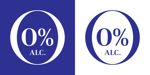 0% Alcohol free vector icon stamp badge