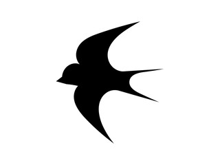 飛んでいるツバメアイコン：黒