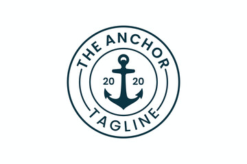 anchor symbol logo design vector template 