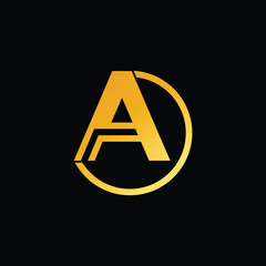letter a logo luxury color icon