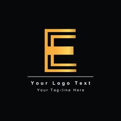initial e logo template icon business