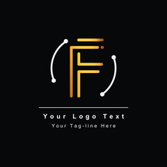 initial f logo design icon business