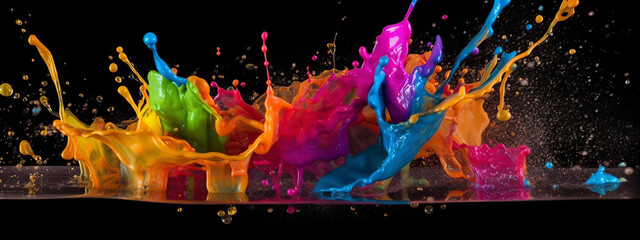paint, splash, color, watercolor, art, design, colorful, ink, illustration, vector, grunge, splatter, texture, decoration, artistic, pattern, brush, stain, paper, painting, generative ai