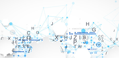 Obraz premium Abstract technology concept. Circuit board, color background.