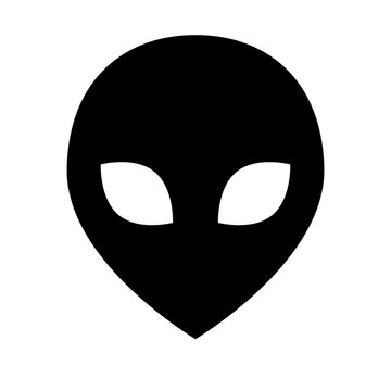 Alien face silhouette icon. Alien. Vector.