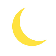 Obraz na płótnie Canvas Yellow crescent icon. Moon at night. Vector.