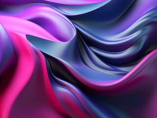 Abstract Background with 3D Wave Bright Gold and blue with dark bg. Generative ai.