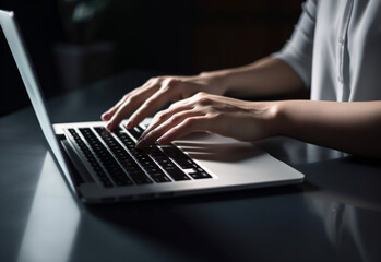 Someone typing on a computer, Created with generative AI