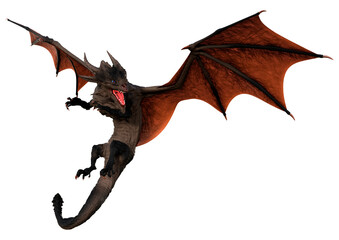 Fototapeta premium 3D Rendering Fairy Tale Dragon on White