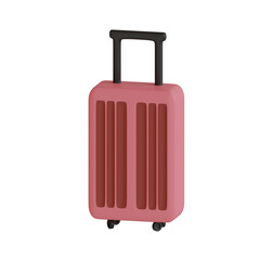3d rendered pink suitcase perfect for vacation design project