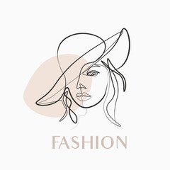 Female beauty and skin care line art design cosmetic shop beauty salon