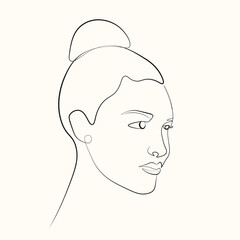 Female beauty and skin care line art design cosmetic shop beauty salon