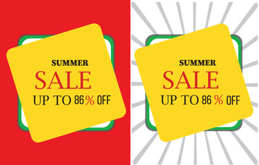 Summer Sale Banner, Sale Poster, Sale Flyer, Sale Vector. Discount Upto , Vector illustration