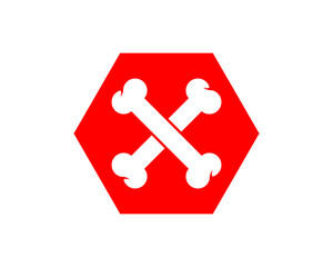 Bone crossed inside the hexagon logo