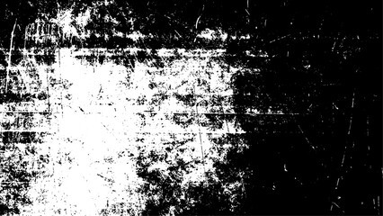 Scratched Grunge Urban Background Texture Vector. Dust Overlay Distress Grainy Grungy Effect. Distressed Backdrop Vector Illustration. Isolated Black on White Background. EPS 10.