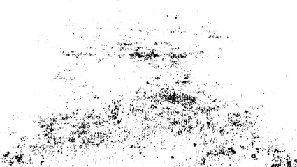 Monochrome texture composed of irregular graphic elements. Distressed uneven grunge background. Abstract vector illustration. Overlay for interesting effect and depth. Isolated on white background.