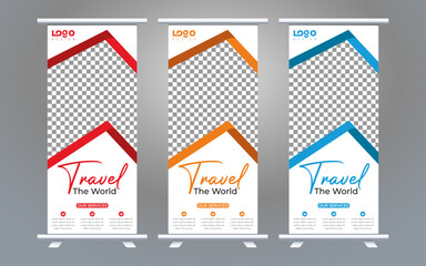Travel Rack Card or Dl Flyer Template. Tour Poster Leaflet Design Template