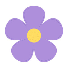 Purple flower with five petals.