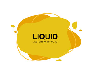 Liquid shape banner. Yellow and Orange fluid graphic vector background. Element design for banner, poster, logo, cover design. Vector illustration 