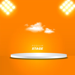 Product stand podium orange tone background - 585823789