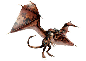 3D Rendering Fairy Tale Dragon on White