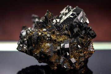 Cassiterite - Found in China, Bolivia, Rwanda - Tin oxide mineral used as a source of tin (Generative AI)