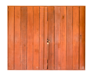 brown wooden door isolated