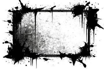 Vintage Distressed Grunge Abstract Texture on White Background with Grain, Scratches and Ink Paint Marks