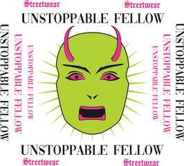 Urban stylish for tshirt streetwear design Handlettering text Vector Illustration, Typography,Graffiti, poster, on white background	
