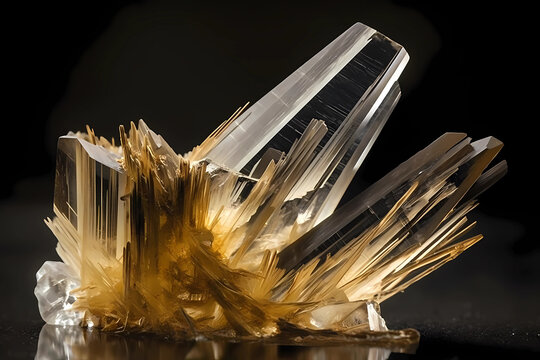 Rutile - Found in Australia, South Africa, USA - Titanium dioxide mineral used as a source of titanium and as a pigment (Generative AI)