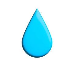 3d Water drop with H2O sign, eco concept.