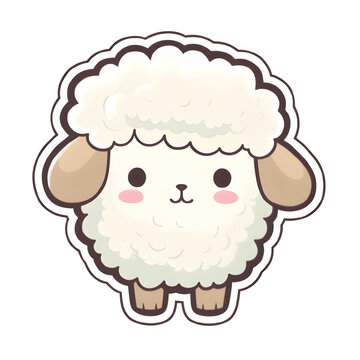 cute sheep character sticker