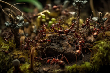 A Mesmerizing Macro Close-up of Ants, Generative AI