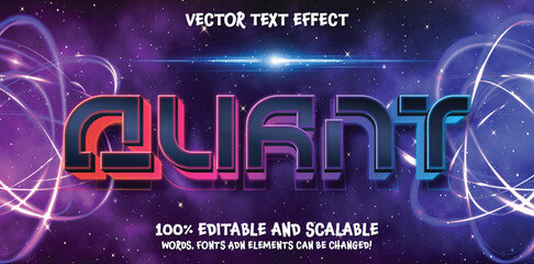 Fototapeta na wymiar QUANTUM Awesome TECH space Alphabet Letter font. Professional and Creative vector typeface Design.