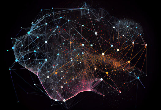 Abstract digital background. Big data visualization. Network connection structure. Science background.