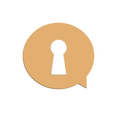 Encryption Message icon with padlock 3D flat style.