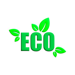 Fototapeta premium Eco friendly 3D icon green leaves