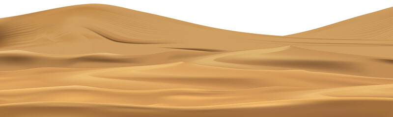 Sand Dunes isolate, Nature Landscape Desert Sand Wave,3d illustration design elements for...