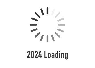 Loading bar for 2024 goal planning business concept, vector illustration for graphic design. new year concept idea.	