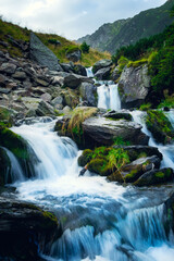 waterfall in the mountains