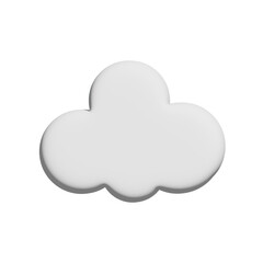 White 3d cloud isolated on a blue background.