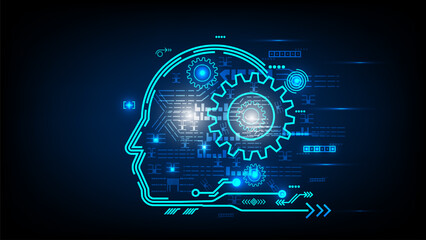 Artificial intelligence. Technology web background. Virtual concept. World communication concept.