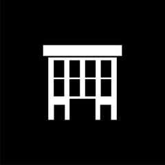 Building line icon. House architecture sign  isolated on black background 