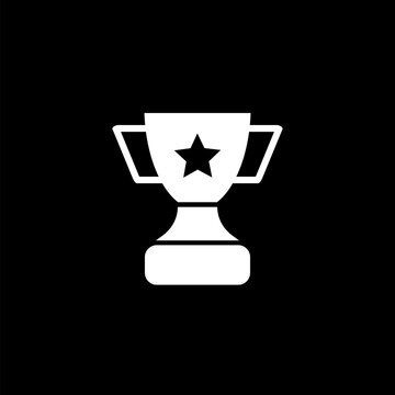 Trophy icon image isolated on black background 