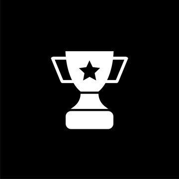 Trophy icon image isolated on black background 